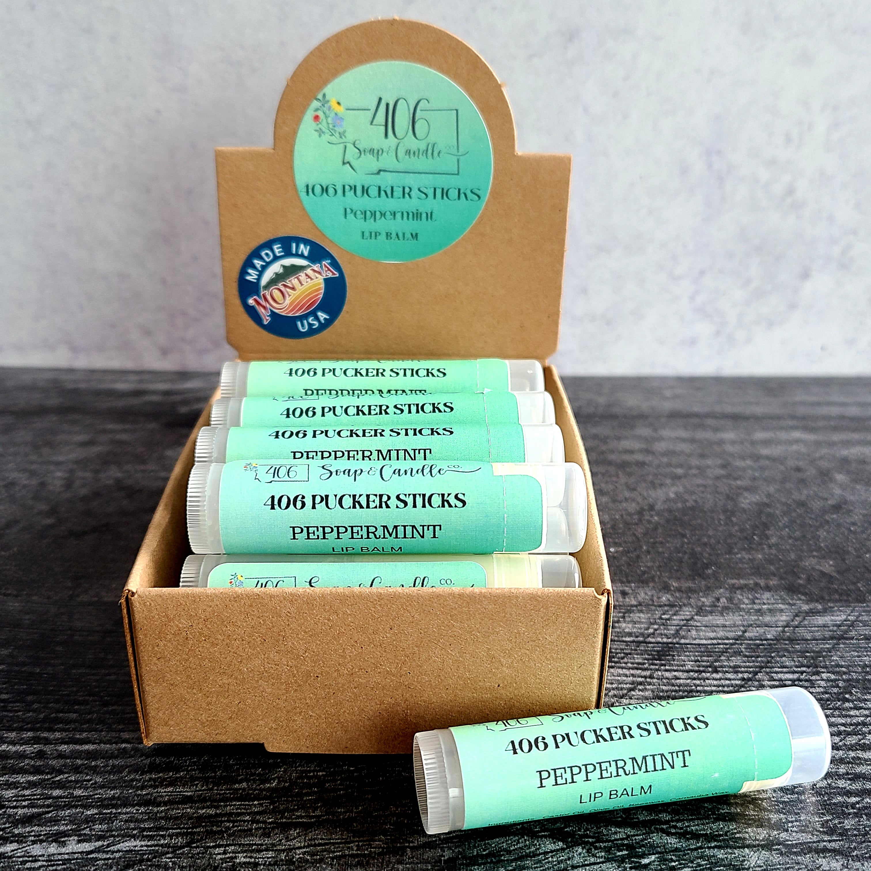 406 Pucker Sticks Peppermint Lip Balm
