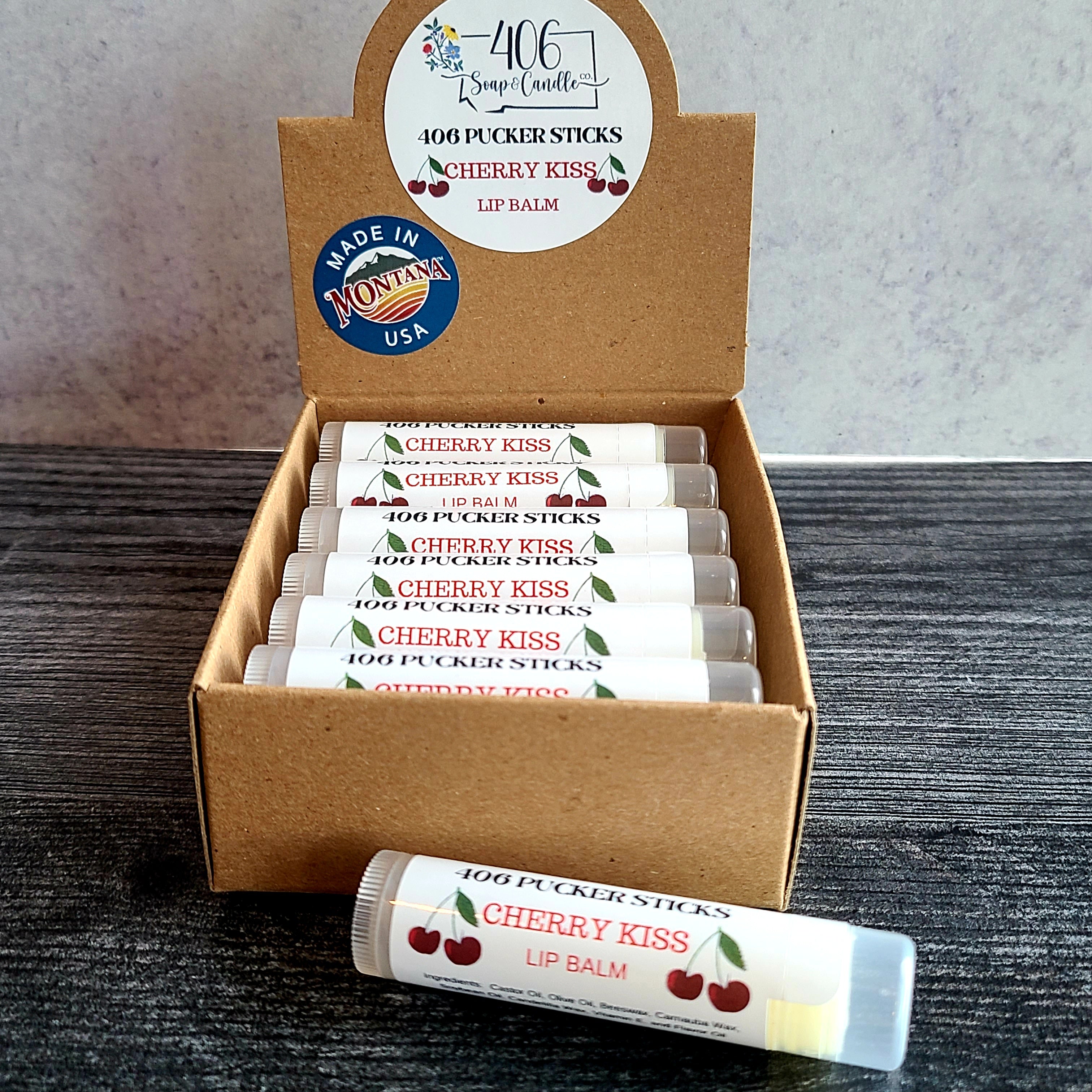 406 Pucker Sticks Cherry Kiss Lip Balm