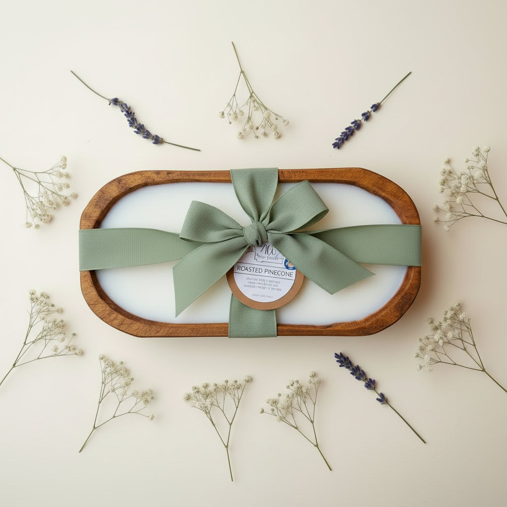 Oval Dough Bowl Candle