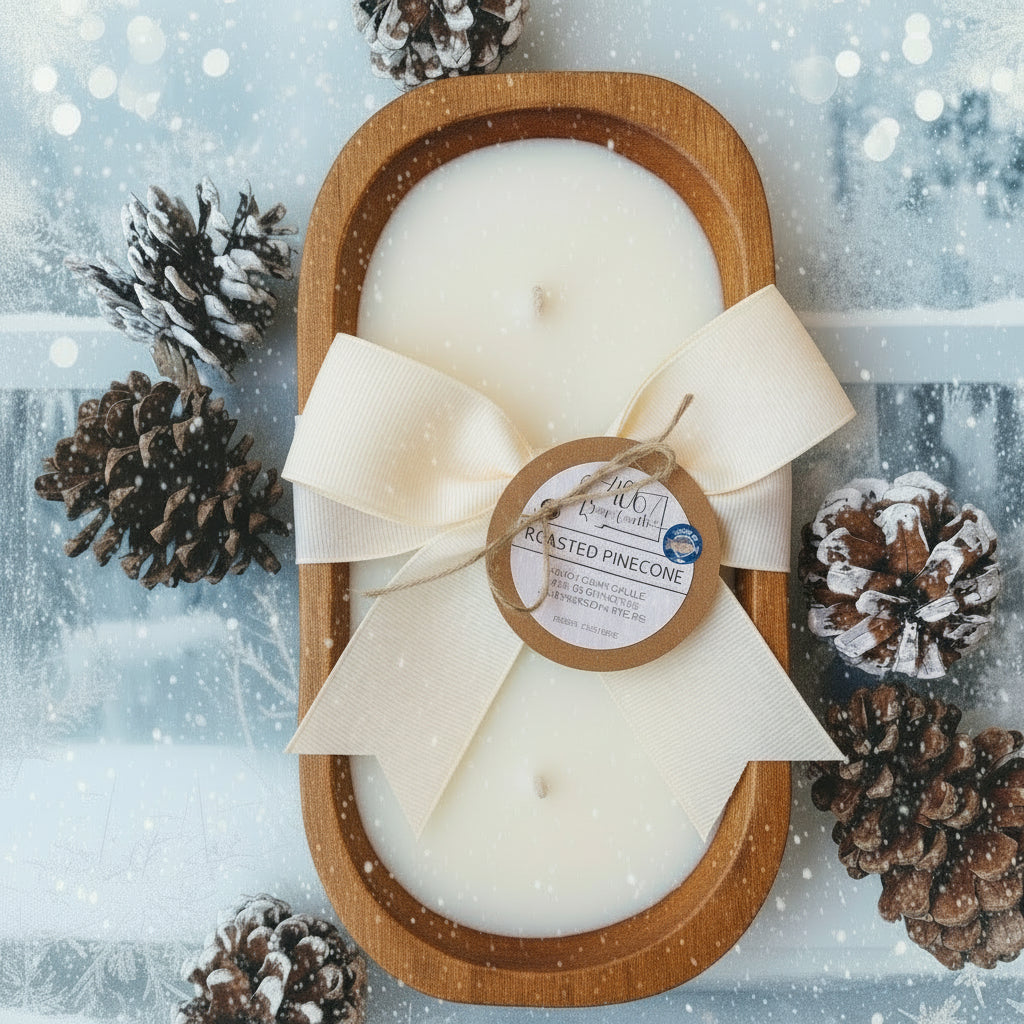 Oval Dough Bowl Candle