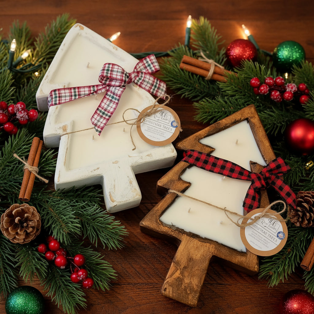 Christmas Tree Dough Bowl Candle
