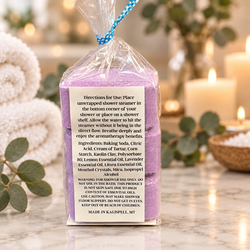 Lavender & Lemon Menthol Shower Steamers (3 pack)