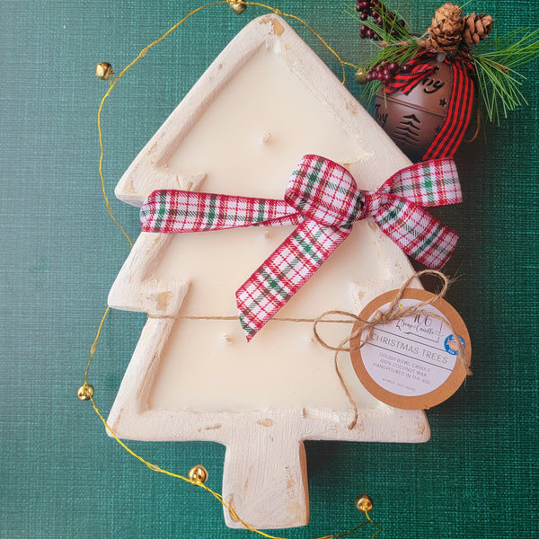 Christmas Tree Dough Bowl Candle