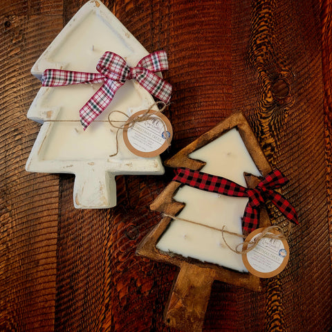 Christmas Tree Dough Bowl Candle